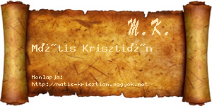 Mátis Krisztián névjegykártya
